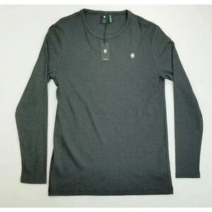 G-Star Raw XL Slim Men's Black Dill Slim Chest Logo Long Sleeve Crew Neck Tee